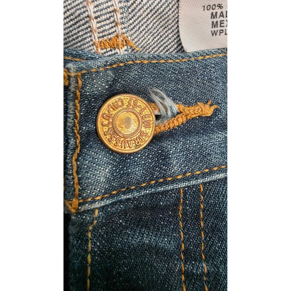 Levis 501 Original Fit Jeans Mens 40x34 Medium Wash Blue Denim Button Fly